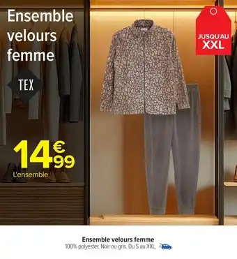 Carrefour Ensemble velours femme offre