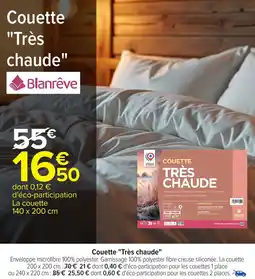 Carrefour Couette Très chaude offre