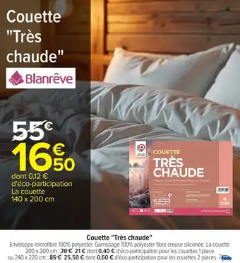 Carrefour Couette Très chaude offre