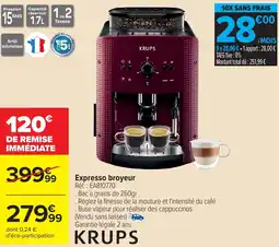 Carrefour Expresso broyeur KRUPS offre