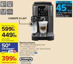 Carrefour Expresso broyeur DeLonghi offre