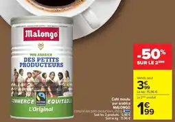 Carrefour Café moulu pur arabica MALONGO offre