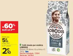 Carrefour Café moulu pur arabica LOBODIS offre