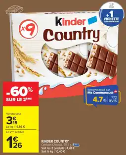 Carrefour Kinder country offre