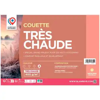 Carrefour Market BLANREVE Couette Très chaude offre