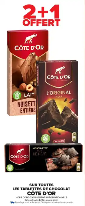 Carrefour Sur toutes les tablettes de chocolat côte d'or offre