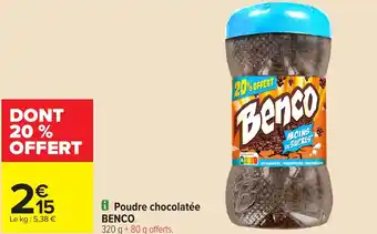 Carrefour Poudre chocolatée BENCO offre