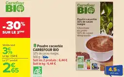 Carrefour Poudre cacaotée CARREFOUR BIO offre