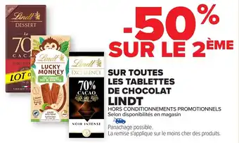 Carrefour Sur toutes les tablettes de chocolat Lindt offre