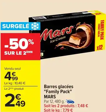 Carrefour Barres glacées Family Pack MARS offre