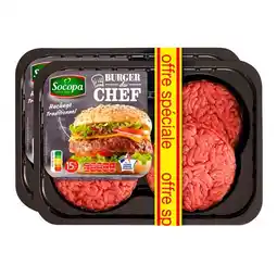 Carrefour 8 burgers du chef nature SOCOPA offre