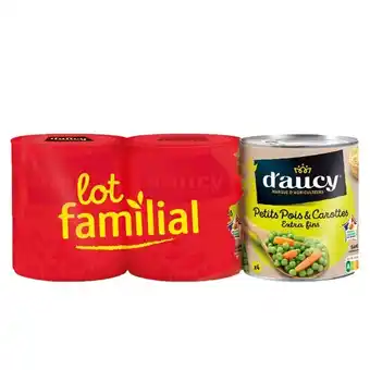 Carrefour D'AUCY Petits pois carottes Lot Familial offre