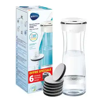 Carrefour BRITA Bouteille filtrante Blanc graphite + 6 filtres microdisc offre