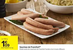 Carrefour Saucisse de Francfort offre