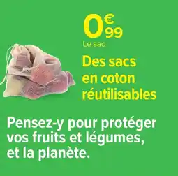 Carrefour Des sacs en coton réutilisables offre