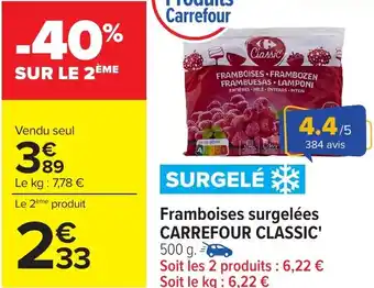 Carrefour Framboises surgelées CARREFOUR CLASSIC' offre