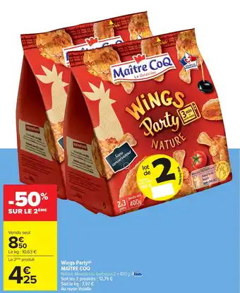 Carrefour Wings Party MAÎTRE COQ offre