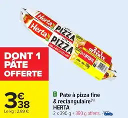 Carrefour Pate à pizza fine & rectangulaire HERTA offre