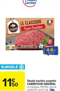 Carrefour Steaks hachés surgelés CARREFOUR ORIGINAL offre