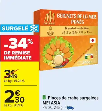 Carrefour Pinces de crabe surgelées MEI ASIA offre