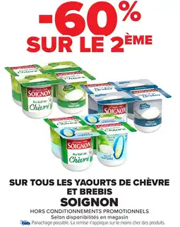 Carrefour Sur tous les yaourts de chèvre et brebis soignon offre