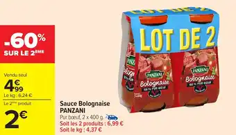 Carrefour Sauce Bolognaise PANZANI offre