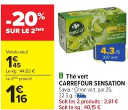 Carrefour Thé vert CARREFOUR SENSATION offre