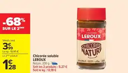 Carrefour Chicorée soluble LEROUX offre