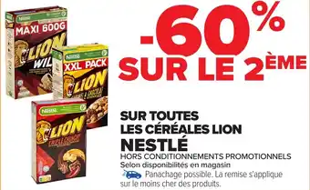 Carrefour Sur toutes les céréales lion nestlé offre