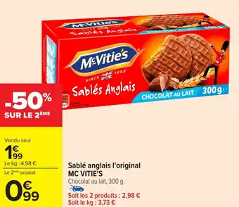 Carrefour Sablé anglais l'original McVitie's offre