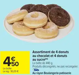 Carrefour Assortiment de 4 donuts au chocolat et 4 donuts au sucre offre