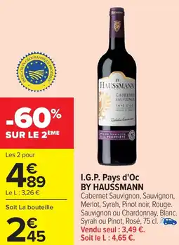 Carrefour I.G.P. Pays d'Oc BY HAUSSMANN offre