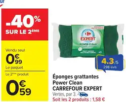 Carrefour Éponges grattantes Power Clean CARREFOUR EXPERT offre