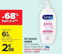 Carrefour Gel douche SANEX offre