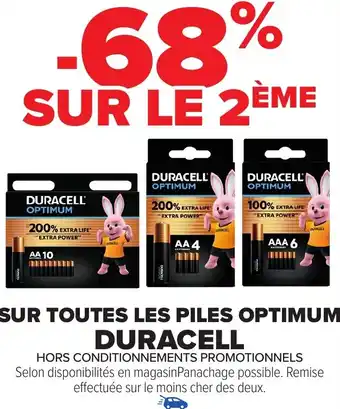 Carrefour Sur toutes les piles optimum duracell offre