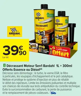 Carrefour Décrassant Moteur 5en1 Bardahl 1L + 300ml Offerts Essence ou Diésel offre