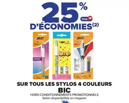 Carrefour Sur tous les stylos 4 couleurs BIC offre