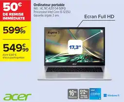 Carrefour Ordinateur portable acer offre