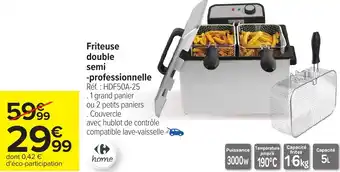 Carrefour Friteuse double semi professionnelle offre