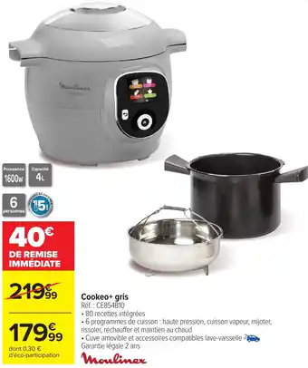 Carrefour Cookeo+ gris Moulinex offre