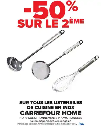 Carrefour Sur tous les ustensiles de cuisine en inox carrefour home offre