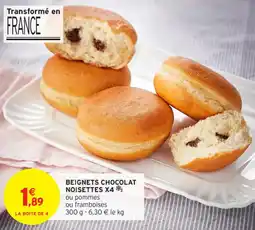 Intermarché Contact Beignets chocolat noisettes x4 offre