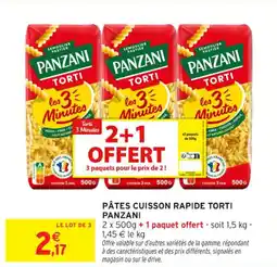 Intermarché Contact Pâtes cuisson rapide torti panzani offre