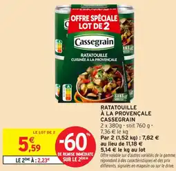 Intermarché Contact Ratatouille à la provençale cassegrain offre