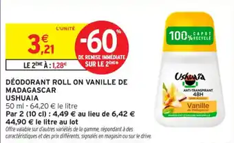 Intermarché Contact Déodorant roll on vanille de madagascar ushuaia offre