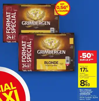 Carrefour GRIMBERGEN Bière d'Abbaye "Format Spécial" offre