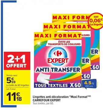 Carrefour CARREFOUR EXPERT Lingettes anti-décoloration "Maxi Format"(d) offre