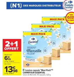 Carrefour CARREFOUR ESSENTIAL Lessive capsule "Maxi Pack" offre