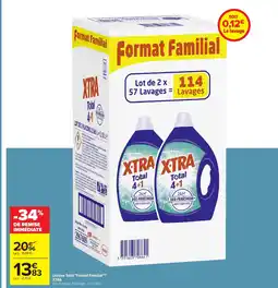 Carrefour XTRA Lessive Total "Format Familial" offre