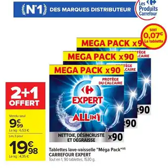 Carrefour CARREFOUR EXPERT Tablettes lave-vaisselle "Méga Pack" offre